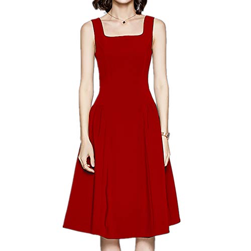 Preisvergleich Produktbild Kleid Damen Slim Strapskleid Schwarz Gr. Medium, rot