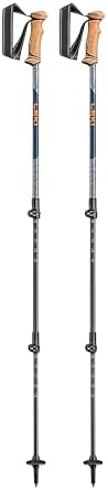 LEKI Legacy Lite Aluminum Adjustable Lightweight Walking Poles for Trekking & Hiking - Orange-Blue-Anthracite - 100-135 cm