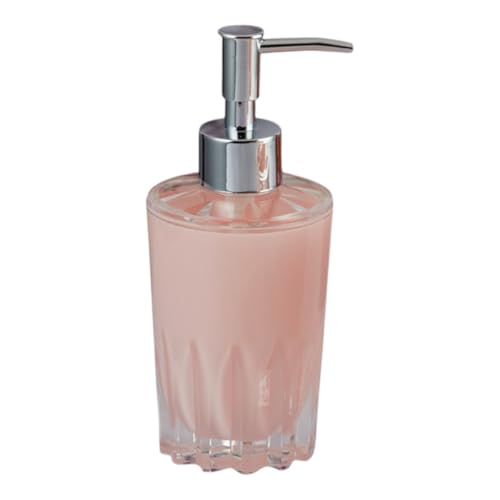 Image of Kookee Acrylic Soap Dispenser - Elegant Refillable Pump Bottle for Bathroom & Kitchen | Stylish Design for Hand Soap, Lotion & More, (Set of 1), Pink (10025-SD)