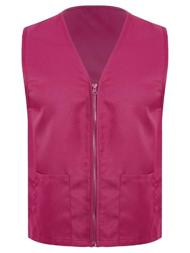 Kids Front Zipper Volunteer Waistcoat Girls Boys Volunteers Activities Vest Tank Top with Side Pockets
