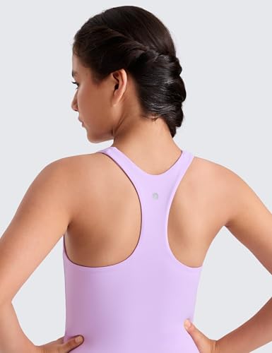 Image of CRZ YOGA Girls Butterluxe Double Lined Tank Top | Dance, Extremely Soft, Tight Fit, Waist Length, High Neck, Athletic, Sleeveless Shirts for Teen