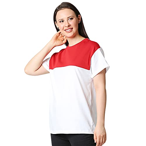 Image of Bewakoof Women's Solid 100% Cotton T-Shirt - Boyfriend Fit, Round Neck, Half Sleeve, Pack of 3