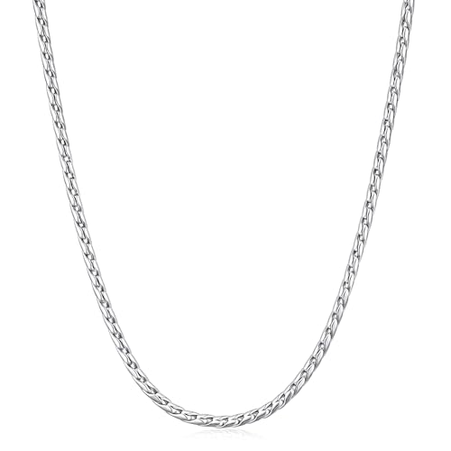 Bijou de cou homme et femme Fiusem, chaîne Cardano argentée 3,5 mm idéale pour le quotidien