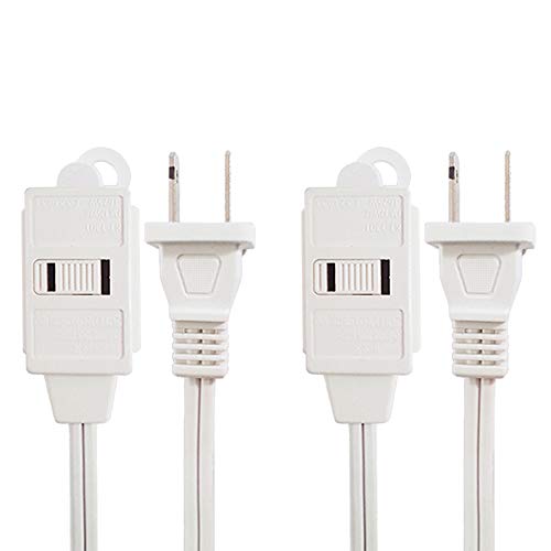 Uninex AC06WHTNV Household Extension Cord with Sliding Safety Covers, White, 6-Foot, 2-Pack