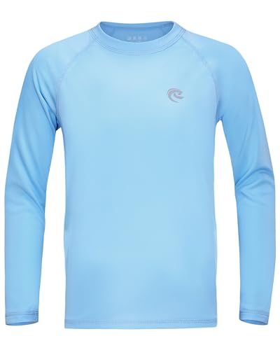 Image of Boys UPF 50+ Swim Shirt Long Sleeve, 1 or 2 Pack Rash Guard Tops