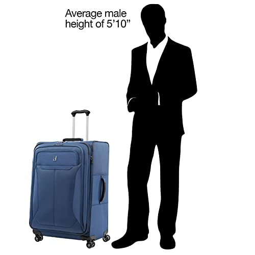 Travelpro Tourlite Softside 29" Expandable Luggage with 4 Spinner Wheels, Lightweight Suitcase, Checked Large, Blue - image 7