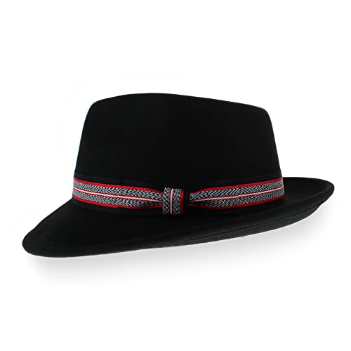 Image of Belfry Gangster Men's Fedora - Crushable 100% Wool Felt Hat, Stain Resistant & Travel Friendly Dress Fedora