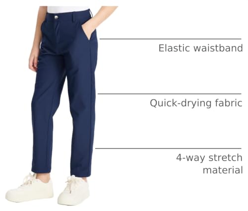 Image of DEVOROPA Youth Boy's Golf Pants Quick Dry Athletic Chino Flat Front Pants Kids School Uniform Clothes