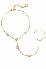 Rhombic CZ hand chain gold