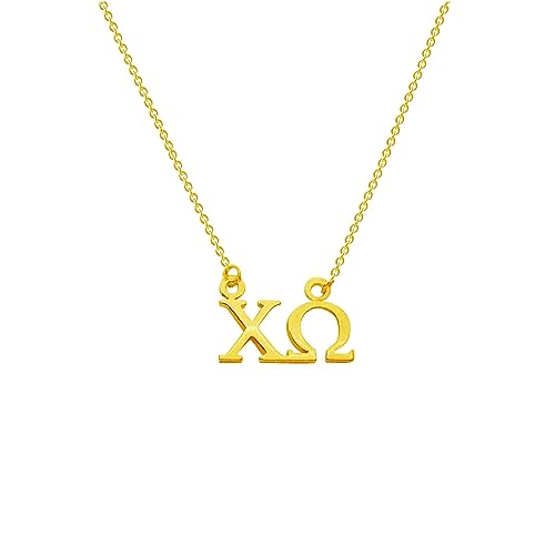 Chi Omega Sorority Necklace Chi Omega Floating Necklace Gold Filled