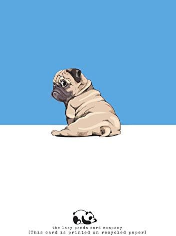 Large A4 Pug Sorry You are Leaving Card - Good Luck for New Job
