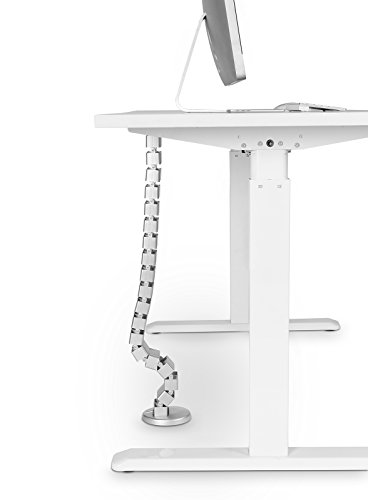 Allcam Cable Spine/Snake for Standing Desks, Cable Tidy Organiser Kit for Under-desk cable management - Silver