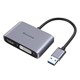 Qwiizlab USB 3.0 to HDMI DVI Adapter, 1080P@60Hz Video Converter, Supports Windows 7/8/10/11 Only