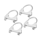 Partuto Round U Bolt Clamp/Muffler Exhaust Clamps for Car RV Truck Boat/Durable Mild Steel 1.75