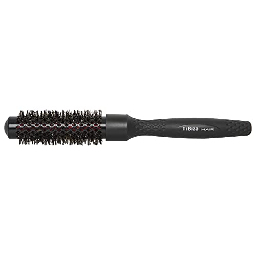 Ibiza Hair Professional Ceramic Round Brush (RB Series), Carbon Fiber/Nylon Bristles & Beech Wood Core to Absorb Heat & Protect Hair from Damage, Adds Shine to All Hair Types, For Volume & Waves