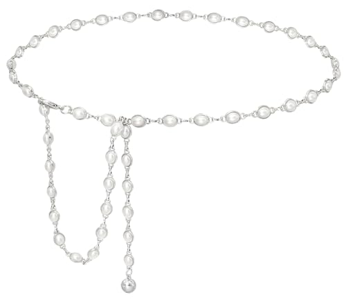 Women’s Metal Waist Chain Adjustable Gold Silver Chain Belt for Dresses Jeans