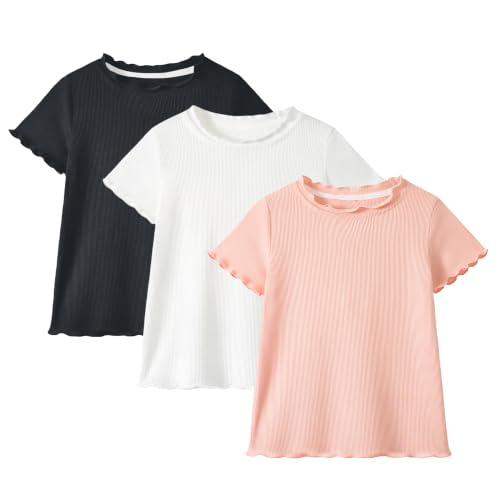Miipat T-shirty dla dziewcząt, 3 sztuki, z krótkim rękawem, na lato, dla