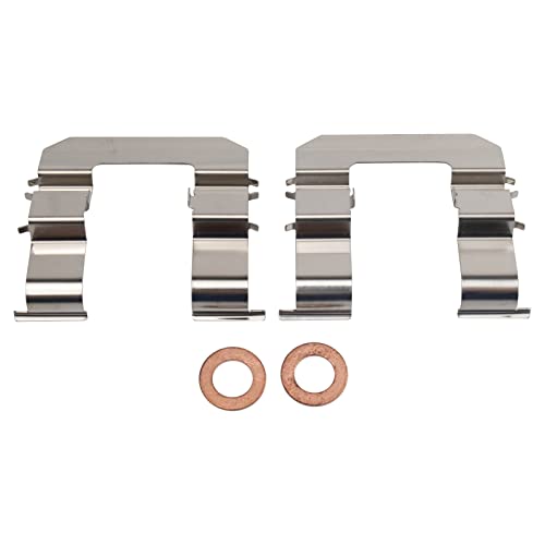 Image of TRQ Front and Rear Brake Caliper Set Zinc Coated Brackets Hardware Compatible with 2006-2007 Hyundai Accent 2006-2007 Kia Rio 2006-2007 Kia Rio5