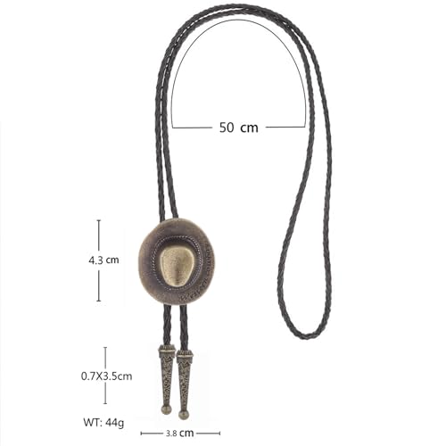 Image of Cowboy Bolo Tie for Men, Vintage Cow Skull Bolo Tie Necklace Native American Necktie for Men Women