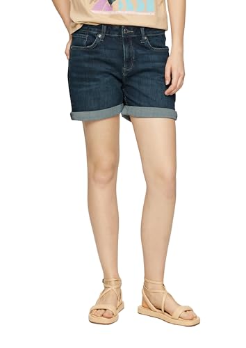 Short en jean coupe slim femme stretch en denim bleu classique