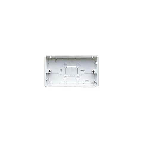 MK Electric K2142WHI Moulded Surface Mounting Box for 2 Gang Logic Plus Power Accessories, White, 30 mm Cover