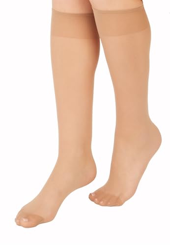 Image of L'eggs Everyday Women's Knee High Stockings, Reinforced Toe, 100% Nylon, One Size