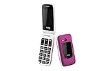 Radio fm Facitel FS26 - Teléfono móvil fácil Uso para Personas Mayores con Tapa, 2 Pantallas, Botón SOS, Bluetooth y Amplificador de Sonido (Fucsia)