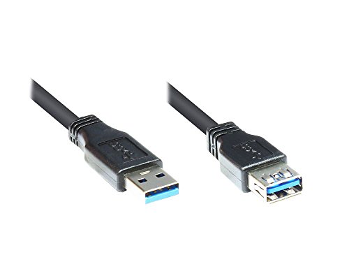 Good Connections 2711-S01 Verlängerungskabel USB 3.0 Stecker A auf Buchse A, 1m schwarz