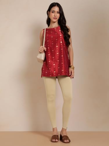 Image of TWIN BIRDS Women Viscose Ankle Leggings | Stretchable Kurti Wear Bottom