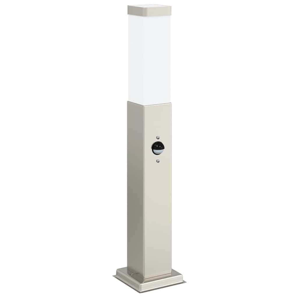 Lampada a colonna con sensore in acciaio inox, altezza 50 cm, IP44, resistente alle intemperie, per terrazza, giardino e vialetto, con sensore di movimento PIR e diffusore, distribuzione
