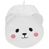 CAPASTEC Mesh-Wäschesäcke, 3L Mesh-BH-Beutel mit Aufhängeschlaufe, Polarbär-Muster Mesh-BH-Waschbeutel, Polyester-Wäschesäcke, Weiß