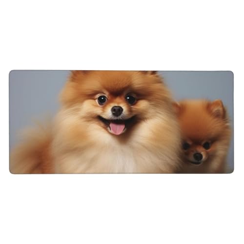 Tapis de souris de jeu étendu grand format 90x40 décoratif avec motif Poméranie
