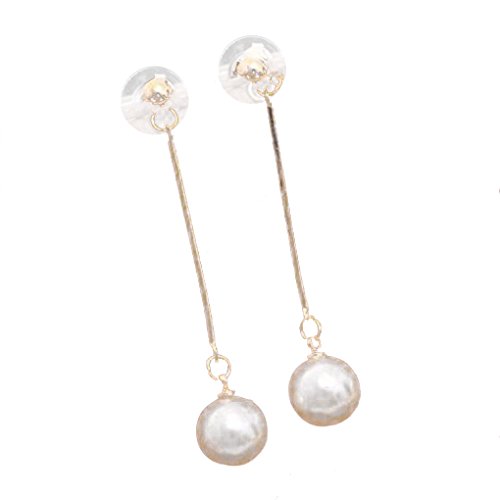 Bodbii Pendientes de gota largos cuelgan aretes de perlas Mujeres Niñas linda del oído alambre pendientes del banquete de boda