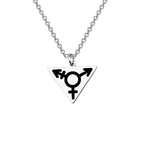 MYOSPARK Transgender Symbol LGBT Gay Triangle Pendant Necklace FTM MTF Transgender Pride Jewelry Bisexual Gay Lesbian Gift