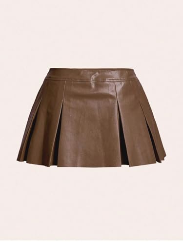 Solid Color Pleated A-Line Skirt Casual Vacation 2025 Fashion Skirts for Women2