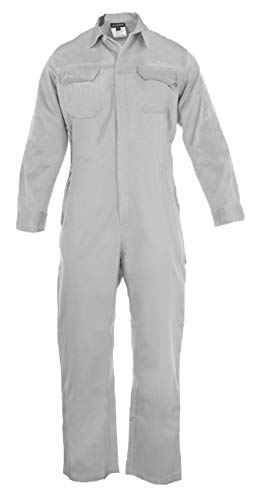🛒 Crazy Deals Just In Trend ǀ Flame Resistant FR Coverall - 88% C / 12% Nylon (4X-Large, Light Grey)