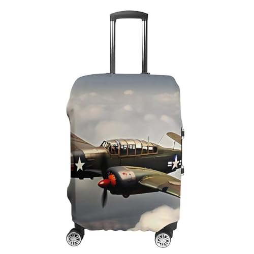 Carry on Luggage Cover World War 2 Aircraft Suitcase Covers for Luggages Tsa Approved Travel Luggage Sleeve Protector Elastic Suitcase Protector Anti-Scratch Washable Fits 19-30 Inch Case -XL