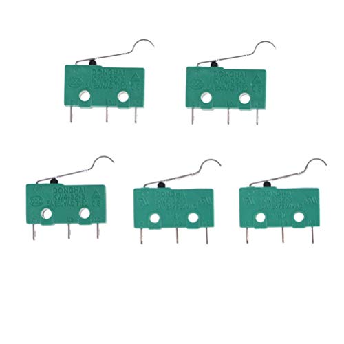 Podoy KW4 3Z 3 Micro Limit Switch AC 125V 5A Hinge Lever for Compatible with Mill CNC (Pack of 5)