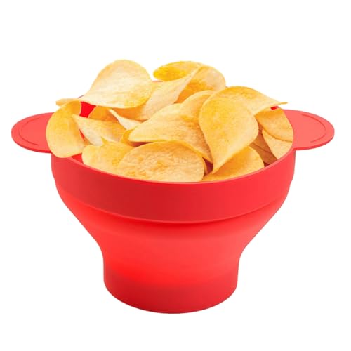 Zasdvn Cubo de palomitas de maíz, recipientes de silicona con tapa con asas, reutilizables, para fiestas, teatros, amantes del cine, galletas, cine en casa, niños, adultos, noche de cine familiar