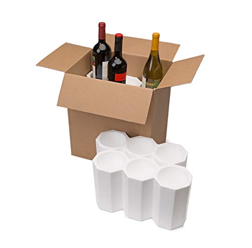 U-Haul Wine 6 Bottle Wine Shipping, Moving & Packing Kit - Includes a 14-13/16” x 10” x 15” Box & Styrofoam Inserts