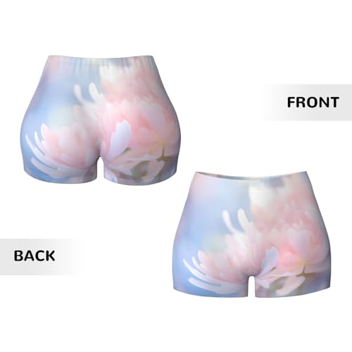 Flower Close-up Pattern Sports Shorts, high Elastic Slim Fitness Pants, Suitable for Yoga/Leisure/Daily wear3