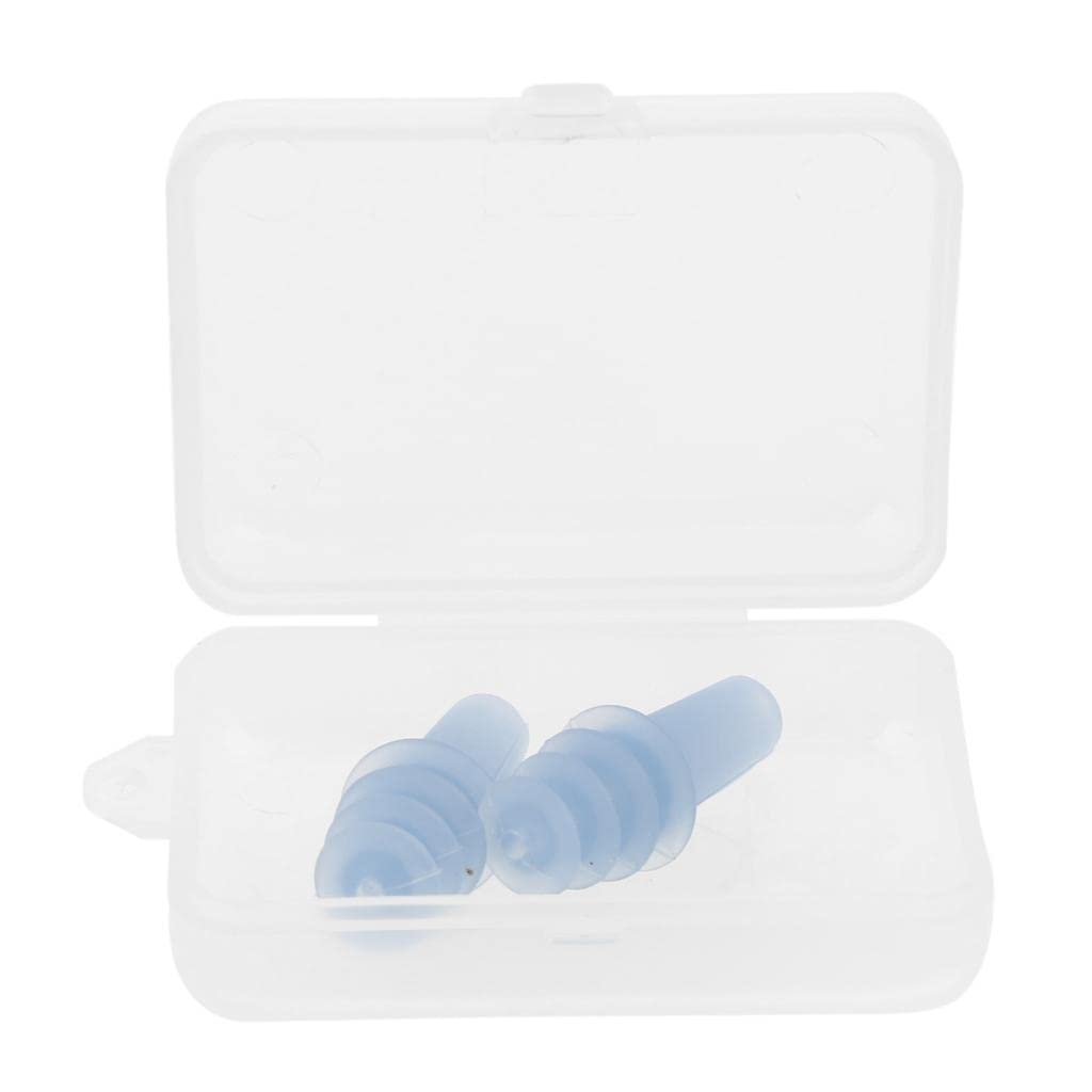 Maxbell 2 Pairs Reusable Silicone Earplugs for Airplane Travel Sleep Silence Blue-image-7