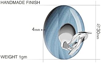 Retro Large Round or Flower Clip on Earrings, Non Pierced Ears for Women (Style 16 - Blue)