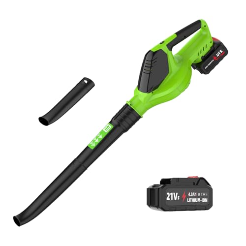 Soplador Aspirador de Hojas con batería de 21 V, Aspirador Hojas Jardin 3000 W, soplador de Hojas Potente de 5 velocidades, soplador de Nieve para jardín y Cuidado del