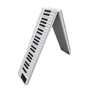 Piano Pliant 88 Touches Piano Électrique Rechargeable Avec Bluetooth MIDI Portable Pleine Grandeur Tactile Numérique Piano Intégré Double Haut-Parleurs for Les Débutants (Color : White) - Les Beatles, Paul McCartney, John Lennon, RIngo Starr, George Harrison