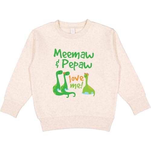 inktastic Meemaw and Pepaw Grandson Dinosaur Toddler Sweatshirt 4T Natural Heather 441a5