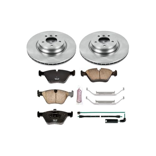 Image of PowerStop Front Brake Kit for BMW 330Ci 2001-06 |330i 2001-05 |330xi 2001-05 - Z17 Ceramic Brake Pads & Disc Rotors Replacement, KOE933