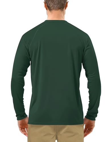 Image of Roadbox Mens UPF 50+ UV Sun Protection Shirts Outdoor Long Sleeve SPF Rash Guard for Fishing Hiking Swimming Running