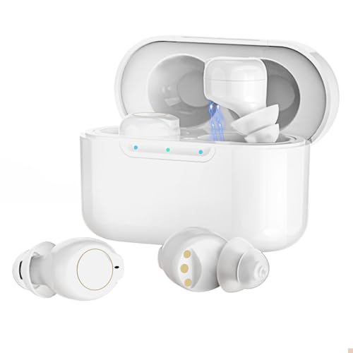 Hearing Aids Rechargeable, Newest Digital Hearing Aids Amplifier with Clear Sound and Intelligent Noise Cancellation, Over-The-Counter Hearing Aids for Seniors（White)