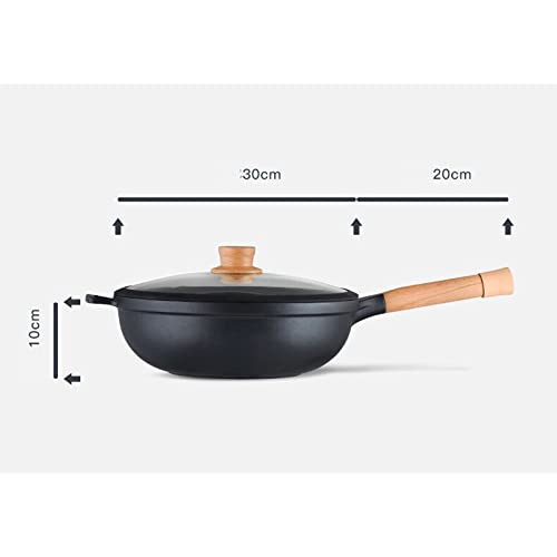 Wok de aleación de aluminio 30/32cm con mango de madera miniatura 2